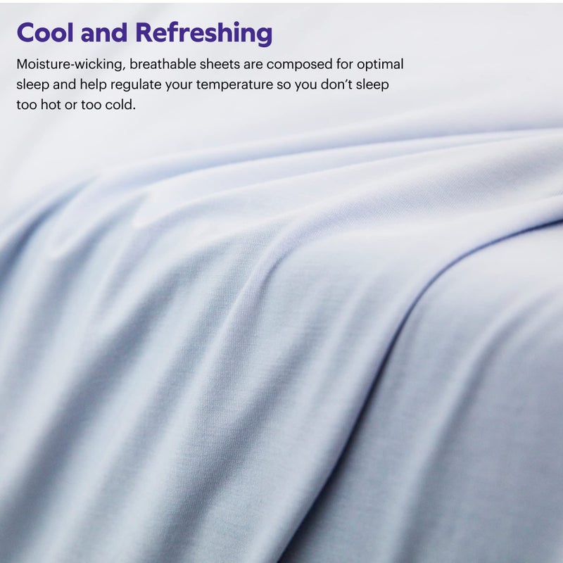 Purple Deep Pocket SoftStretch Sheets, King/Cal King, Rayon Blend, Moisture-Wicking, Deep Purple, Fits Most Mattresses, Adaptive Support - Image 4