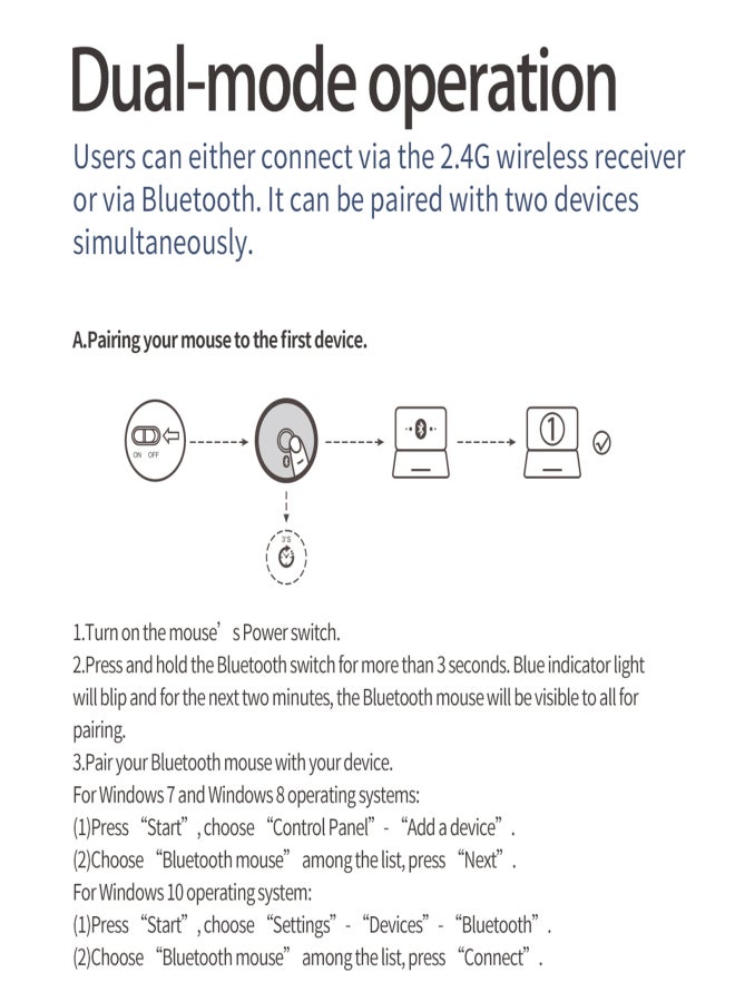 ZELOTES F-26C Rechargeable display dual-mode wireless with silent 2.4GHz BT gray - Image 2