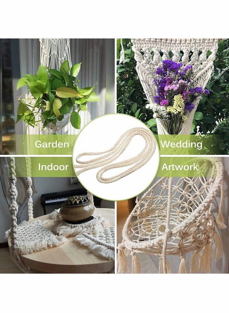 Excefore Natural Cotton Rope 8 Strand Braided Cotton String for Craft Knitting Thread for Wall Hanging and DIY Crafts - Image 5