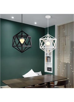 HUA QIANG WANG 1-Light Industrial Pendant Light Fixture Modern Farmhouse Hanging Lamp Adjustable Height Diamond Shape Ceiling Light for Kitchen Island Dining Room Living Room Bedroom  - Image 1