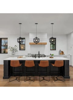 HUA QIANG WANG 1-Light Industrial Pendant Light Fixture Modern Farmhouse Hanging Lamp Adjustable Height Diamond Shape Ceiling Light for Kitchen Island Dining Room Living Room Bedroom  - Image 4