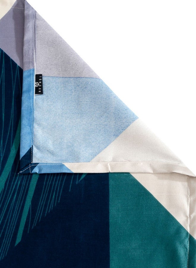 Arrabi White Geometric Polycotton 300 TC King Superfine Bedsheet with 2 Pillow Covers - Image 4