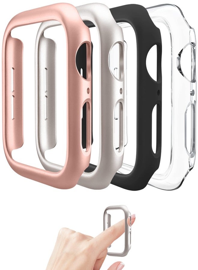 Mugust 4 Pack Hard PC Bumper Case Compatible with Apple Watch SE (2nd Gen) Series 6 5 4 SE 40mm Without Glass Screen Protector, Ultra-Thin Scratch Resistant Edge Frame Cover for iWatch 40mm - Image 1