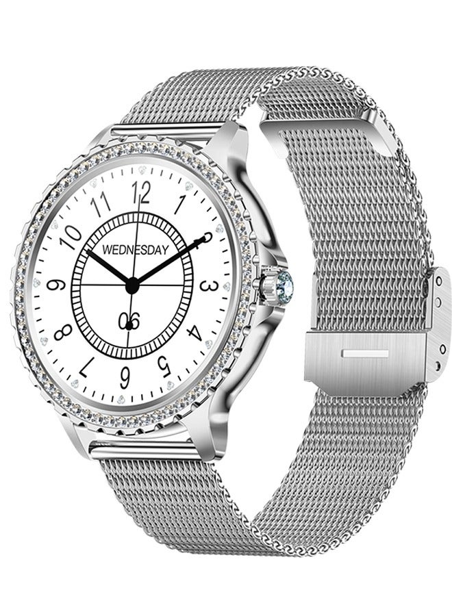 رولستيمي ساعة ذكية لالروبوت دائرة الرقابة الداخلية ، بلوتوث دعوة جهاز تعقب للياقة البدنية مع معدل ضربات القلب النوم رصد الماس ترصيع سطح ساعة ذكية 1.32 " كامل الشاشة مقاوم للماء موضة النساء ساعة - Image 1