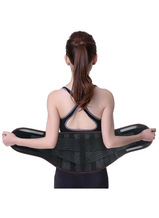 Chihutown Adjustable Back Brace with 3 Removable Pads, Back Support Brace, Breathable Mesh Lumbar Support Belt for Men Women, Waist Wrap for Lower Back Pain Relief Heavy Lifting Scoliosis (XL)  - Image 1