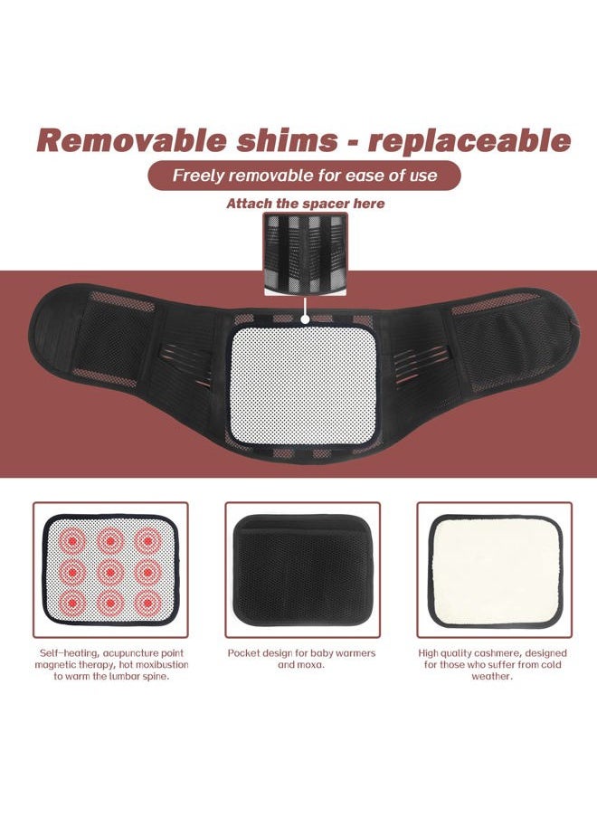 Chihutown Adjustable Back Brace with 3 Removable Pads, Back Support Brace, Breathable Mesh Lumbar Support Belt for Men Women, Waist Wrap for Lower Back Pain Relief Heavy Lifting Scoliosis (XL)  - Image 3
