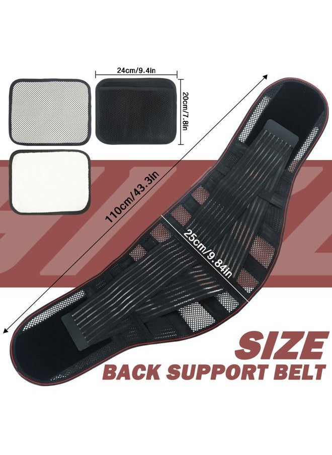 Chihutown Adjustable Back Brace with 3 Removable Pads, Back Support Brace, Breathable Mesh Lumbar Support Belt for Men Women, Waist Wrap for Lower Back Pain Relief Heavy Lifting Scoliosis (XL)  - Image 2