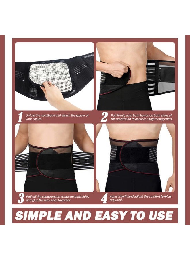 Chihutown Adjustable Back Brace with 3 Removable Pads, Back Support Brace, Breathable Mesh Lumbar Support Belt for Men Women, Waist Wrap for Lower Back Pain Relief Heavy Lifting Scoliosis (XL)  - Image 5