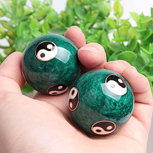 Acxico 2Pcs Chinese Health Exercise Stress Baoding Balls Relaxation Therapy YIN YANG - Image 2