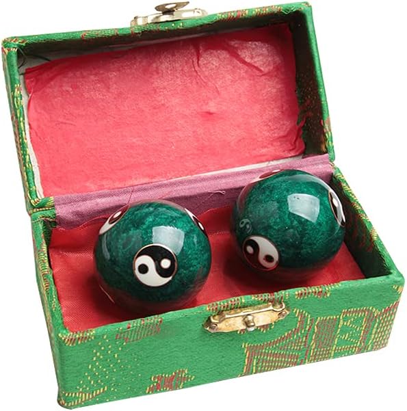 Acxico 2Pcs Chinese Health Exercise Stress Baoding Balls Relaxation Therapy YIN YANG - Image 1