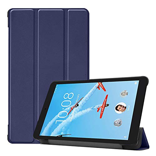 Robustrion Smart Trifold Hard Back Flip Stand Case for Lenovo Tab E8 - Navy - Image 1