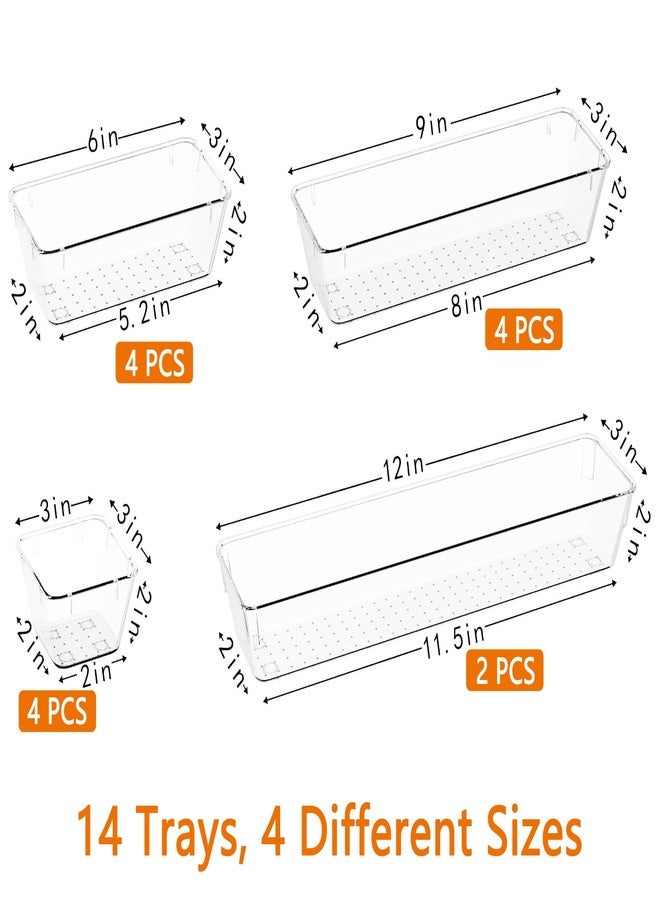 DCA 14 PCS Clear Drawer Organizer, Acrylic Makeup Organizers, Vanity Drawer Organizer Trays, Bathroom Organizers and Storage Bins Ideal Gift for Her - Image 5