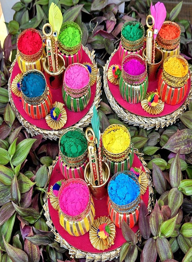 DECORATIVE BUCKETS دلاء زخرفية بألوان هولي| ألوان هولي |جولال |جولال العشبية| سلة هدايا هولي | جولال عضوي | ديكورات هولي | هولي تيلاك ثالي | هولي بيتشكاري| طبق هولي (ميني هولي جولال ثالي) - Image 3