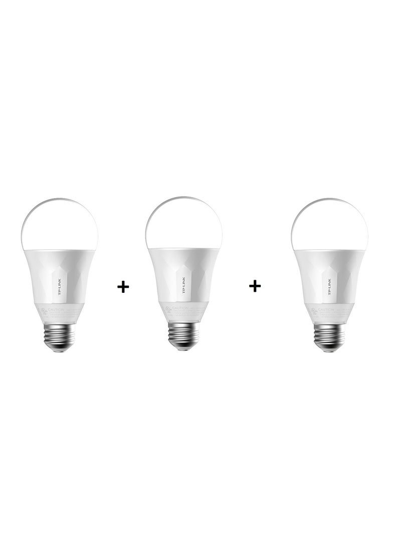 TP-LINK LB100 Smart Wi-Fi Dimmable LED Light Bulbs for Energy-Efficient Lighting, Pack of 3, White - Image 1