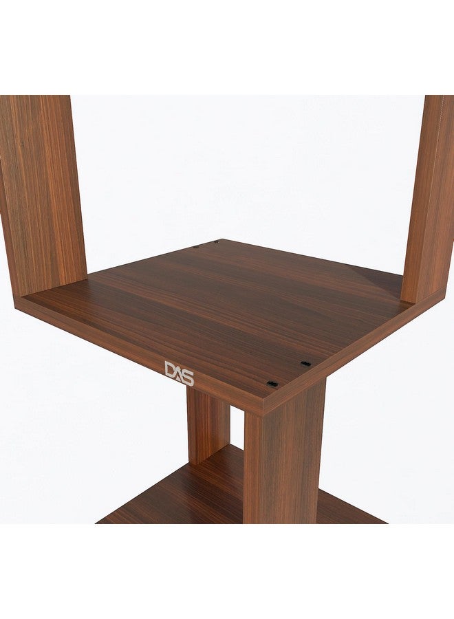 DAS Floor Standing 4 Shelves/Tier Wall Corner Shelf/Display Rack for Home Decor Living Room and Office Walls Classic Walnut - Romana - Image 4