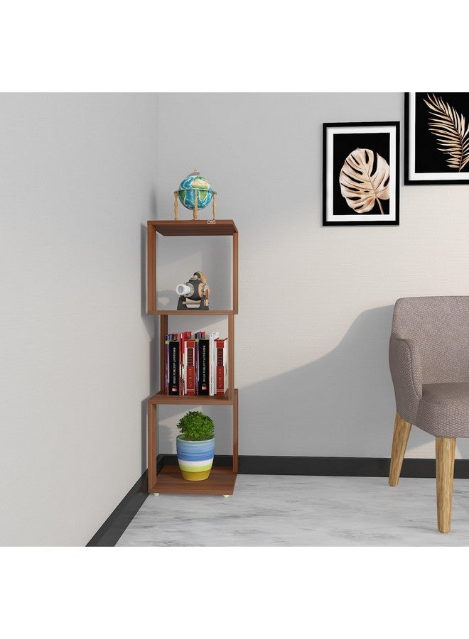 DAS Floor Standing 4 Shelves/Tier Wall Corner Shelf/Display Rack for Home Decor Living Room and Office Walls Classic Walnut - Romana - Image 2