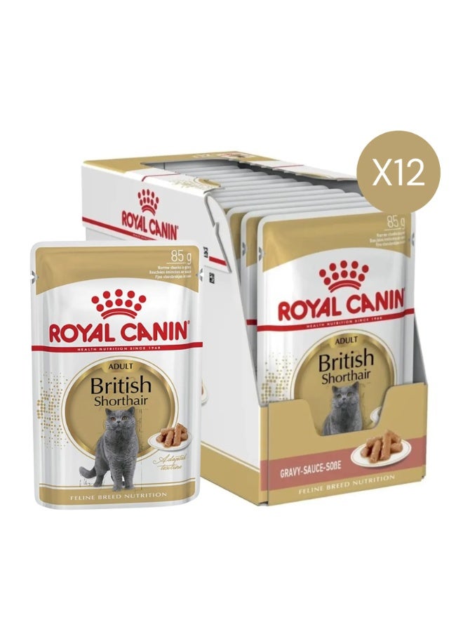 Royal Canin Feline Breed Nutrition British Shorthair Cat Wet Food - 12X85G - Image 1