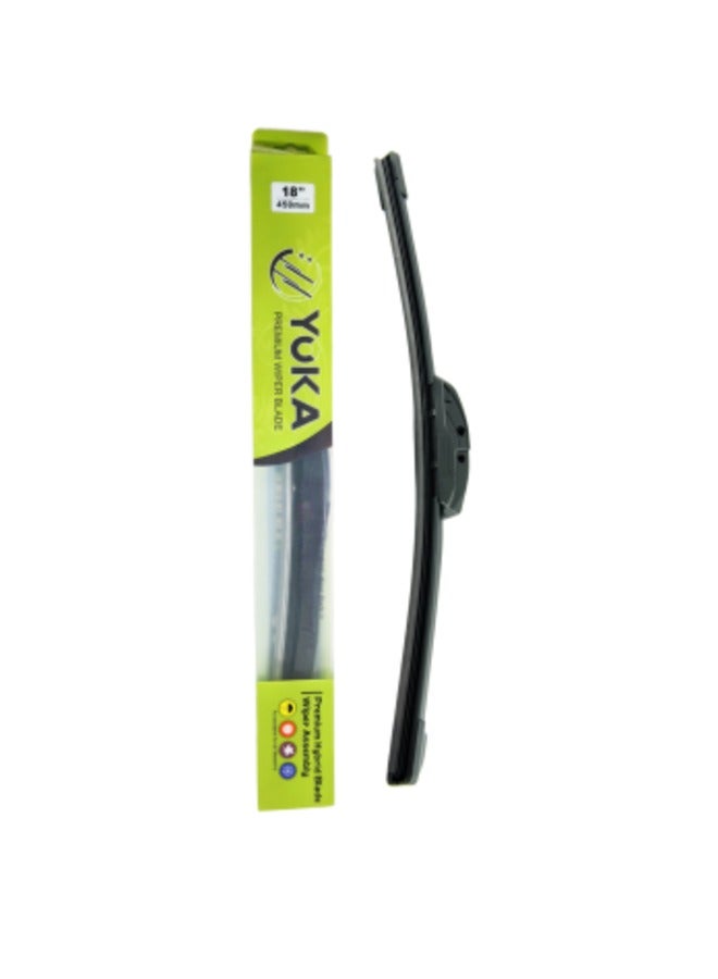 يوكا مساحة زجاج أمامي هجينة بريميوم من YOKA – مقاس 18 بوصة (450 مم) – أداء عالي لجميع الفصول، متينة وهادئة