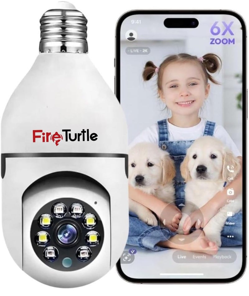 Fire Turtle Smart Security Shape 360 Camera 1080p Wireless PTZ CCTV Easy Install Indoor Night Light VisionMotion Sensor Lights 24x7 RecordingTwo Way Talk Mic R02 - Image 1