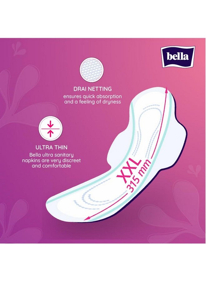 Bella Ultra Night Drai Pads Women|Sanitary Napkins|Drai Topsheet|31,5 Cm Long| Wings|Breathable|Lock Gel System|Green Edge System|Fast Absorption|For Rash Free Period|Size Xxl|Pack Of 1|14 Pcs - Image 3