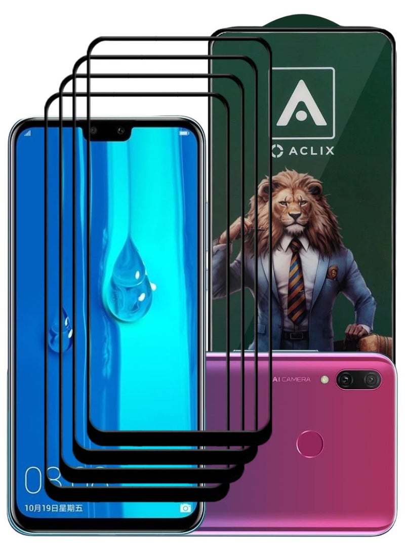 ACLIX 4 Pieces Antistatic ESD Dustproof Premium Quality High Definition Tempered Glass Screen Protector Designed For Huawei Y9 (2019) - Image 1