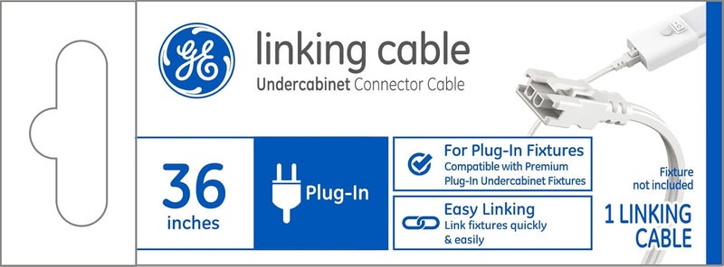 GE Undercabinet Linking Cable and Connector Cable for Plug-in Fixtures, 36in (1 Pack) - Image 1