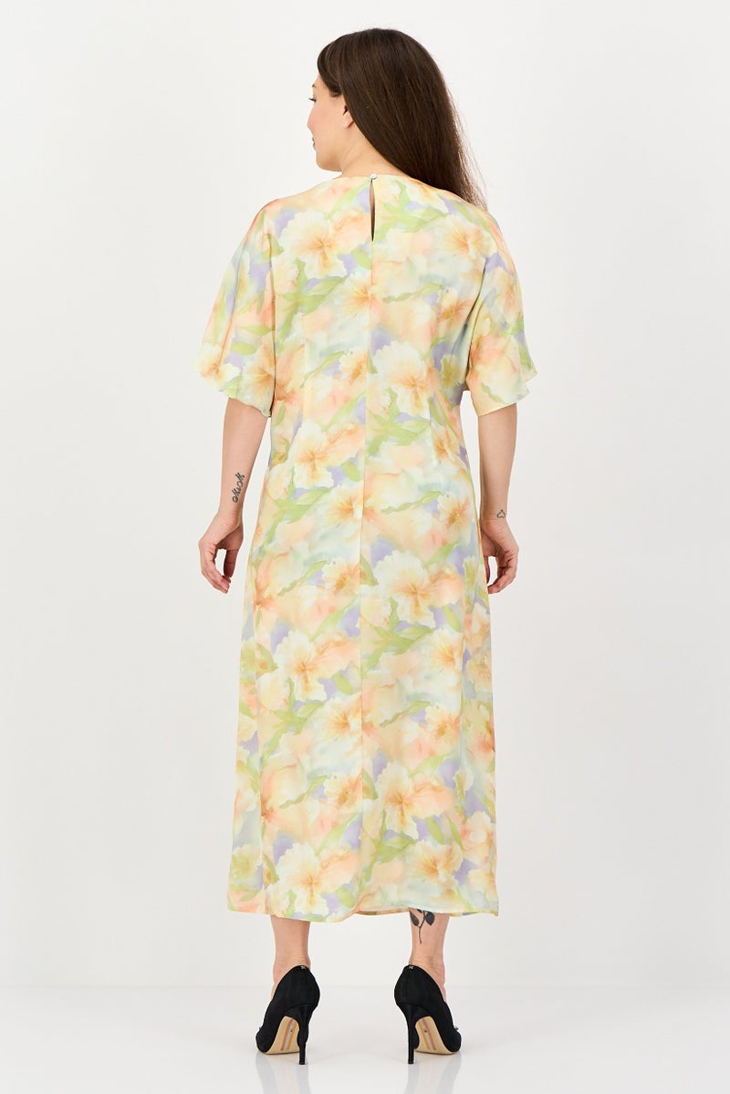 bebe Women Floral Print Midi Dress, Multicolor - Image 3