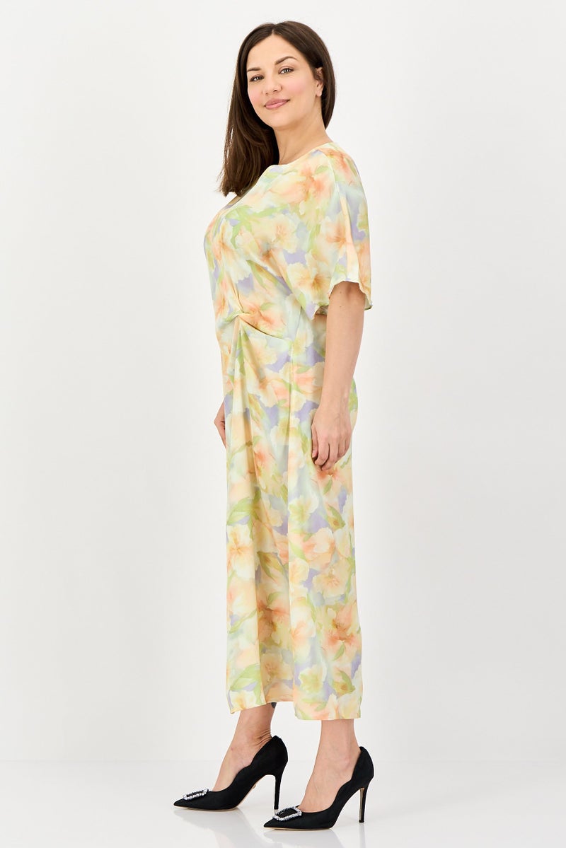 bebe Women Floral Print Midi Dress, Multicolor - Image 4