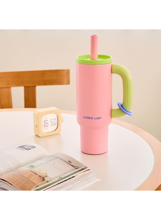 CHAKO LAB CHaKOLAB BaWangCUP Stainless Steel Insulated Tumbler with Handle and Straw, Leakproof for Travel, BPA Free, 316 Stainless Steel Liner, 950 ml - Image 2