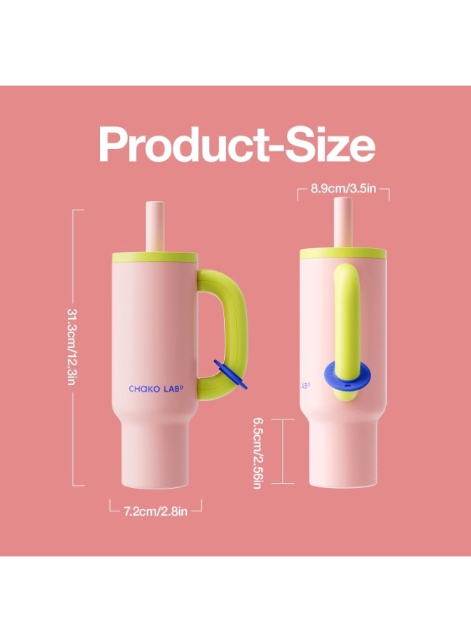 CHAKO LAB CHaKOLAB BaWangCUP Stainless Steel Insulated Tumbler with Handle and Straw, Leakproof for Travel, BPA Free, 316 Stainless Steel Liner, 950 ml - Image 3