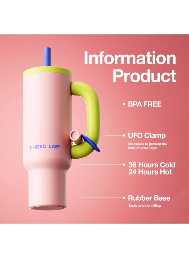 CHAKO LAB CHaKOLAB BaWangCUP Stainless Steel Insulated Tumbler with Handle and Straw, Leakproof for Travel, BPA Free, 316 Stainless Steel Liner, 950 ml - Image 4