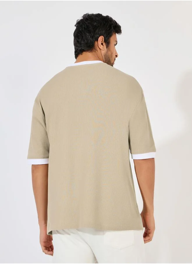 Styli Premium Waffle Knit Oversized T-Shirt