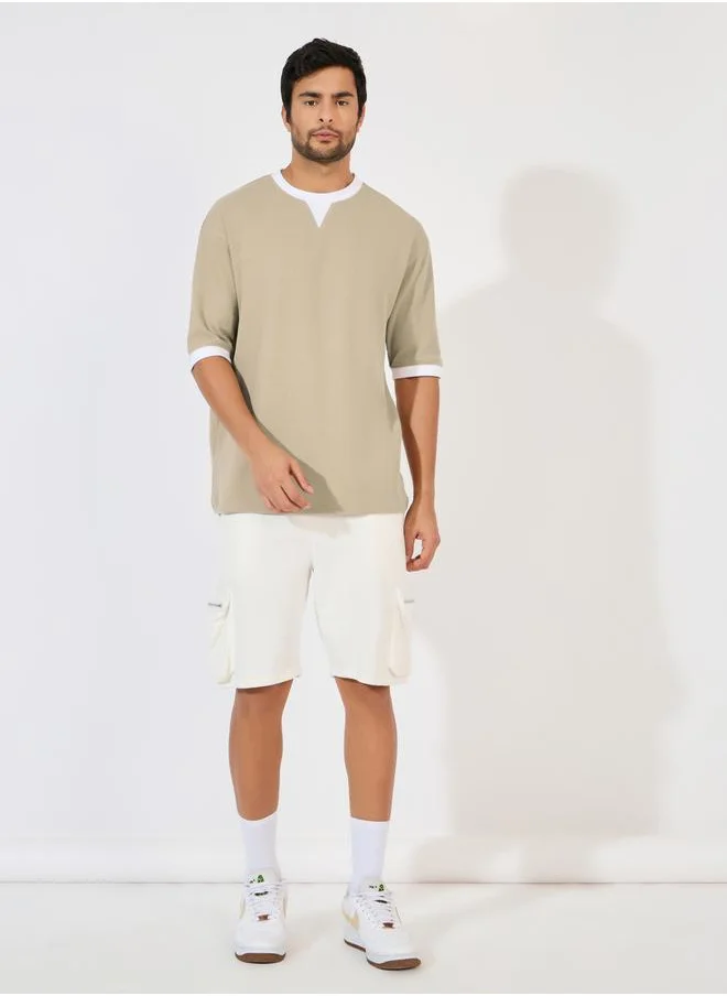 Styli Premium Waffle Knit Oversized T-Shirt