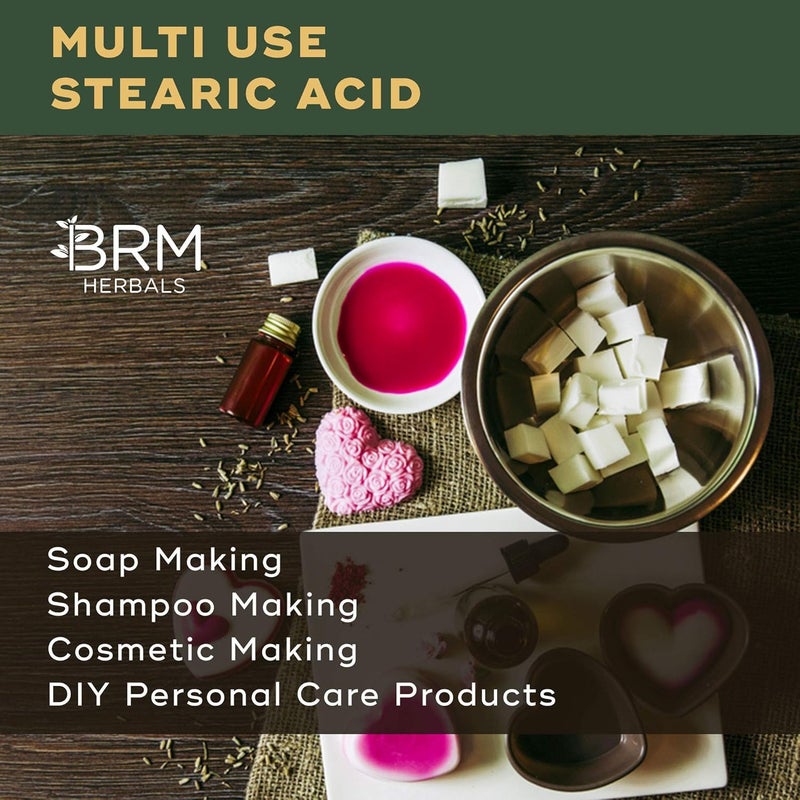 BRM CHEMICALS BRM كيميائيات حمض الستاريك مكثف مستحلب مثبت لصنع الصابون وصنع مستحضرات التجميل 100 جرام - Image 3