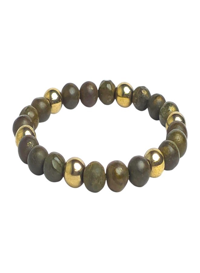 REGLET Double Protection Bracelet, Pyrite, Hematite Beads | Attracts Wealth, Boosts Confidence, Improves Focus, Negative Energy Protection | Natural Healing Bracelet - Image 1