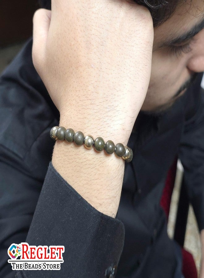 REGLET Double Protection Bracelet, Pyrite, Hematite Beads | Attracts Wealth, Boosts Confidence, Improves Focus, Negative Energy Protection | Natural Healing Bracelet - Image 5