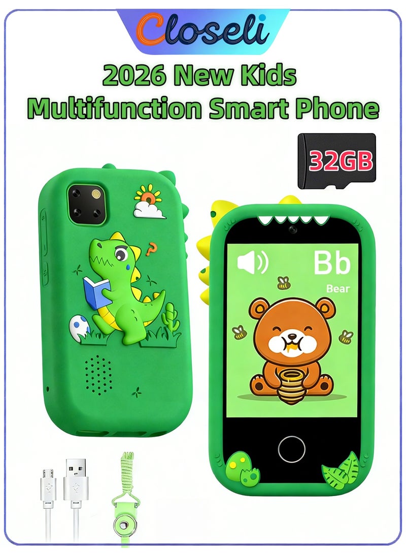 Closeli 2026 New Kids Smart Phone for Boys & Girls , Multifunction Toy Phone, 2.8" Touchscreen, 1080P Dual Camera, 18 Educational Games, Music Player, Video Recording, Protective Case, Learning Toy Gift, Toys Gift for Kids,Birthday Gift(32GB) - Image 1