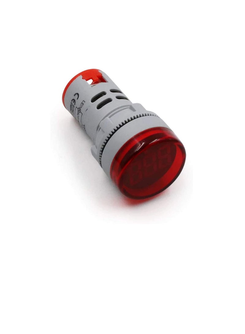 مقياس الفولتميتر الرقمي المستدير LED AC 60-500V | مجموعة مصابيح لوحة مؤشر مراقبة الجهد الكهربائي من 3 (أحمر)  - Image 1