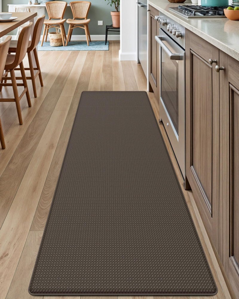 DEXI Kitchen Floor Mats Cushioned Anti Fatigue, 17x59, Standing Runner Rug Waterproof, Comfort Memory Foam Padded for Front Sink Laundry, Brown - Image 1