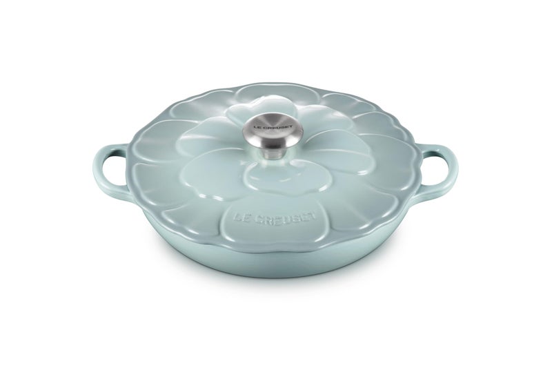 Le Creuset Le Creuset Signature Enameled Cast Iron Petal Braiser, 2.25qt., Sea Salt  - Image 1