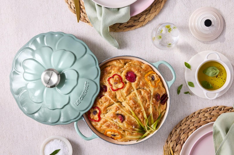Le Creuset Le Creuset Signature Enameled Cast Iron Petal Braiser, 2.25qt., Sea Salt  - Image 2