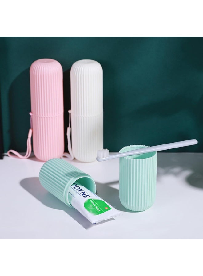 Portable Capsule Toothbrush and Toothpaste Holder 3Pcs, Travel Plastic Toothbrush Storage Case, Hygienic Toothbrush Box for Kids and Adults, Random Color - Image 2