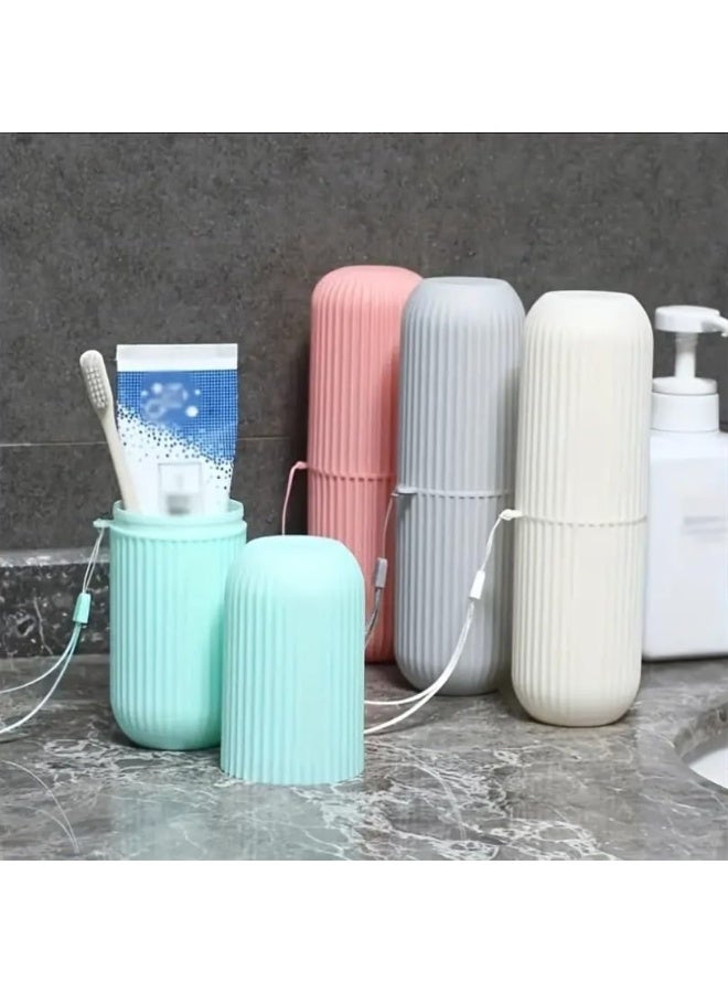 Portable Capsule Toothbrush and Toothpaste Holder 3Pcs, Travel Plastic Toothbrush Storage Case, Hygienic Toothbrush Box for Kids and Adults, Random Color - Image 5