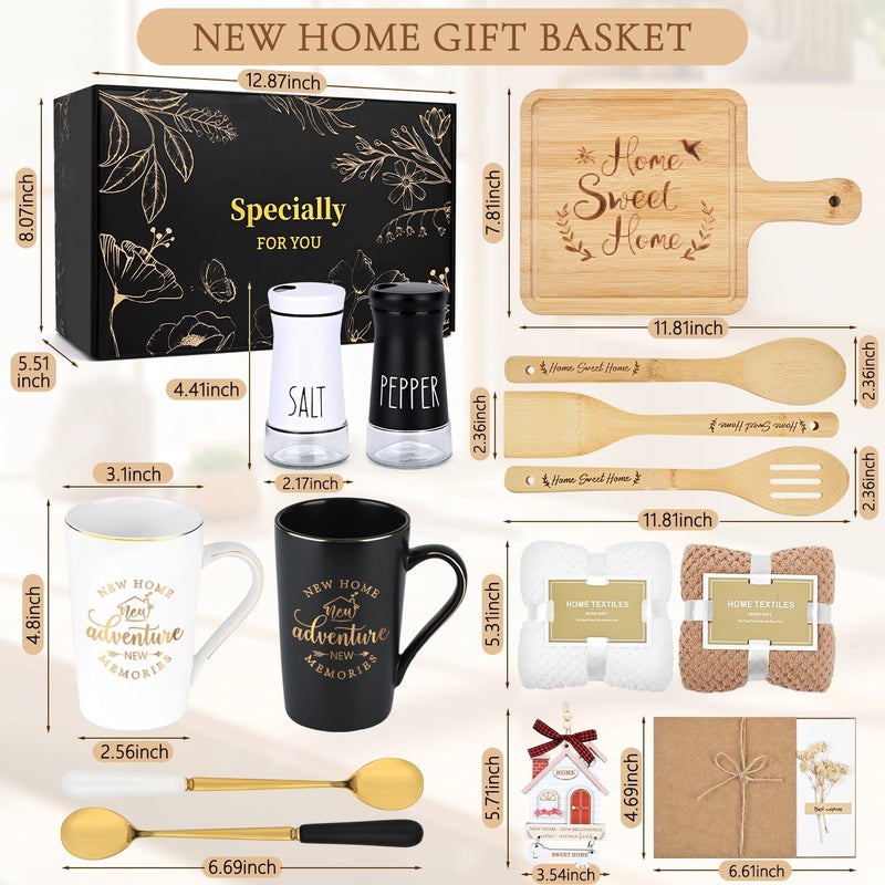 Maustic House Warming Gifts New Home, 12 Pcs New House Gift Basket, Housewarming Present for Homeowners Couples Women, Closing Gifts for Home Buyers - Image 3