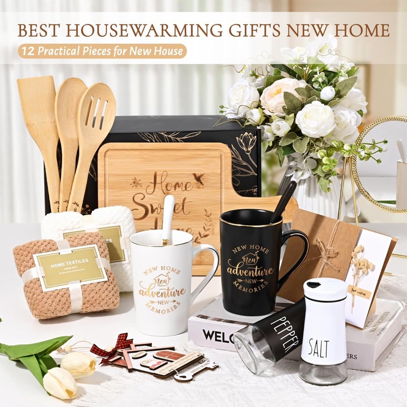 Maustic House Warming Gifts New Home, 12 Pcs New House Gift Basket, Housewarming Present for Homeowners Couples Women, Closing Gifts for Home Buyers - Image 2