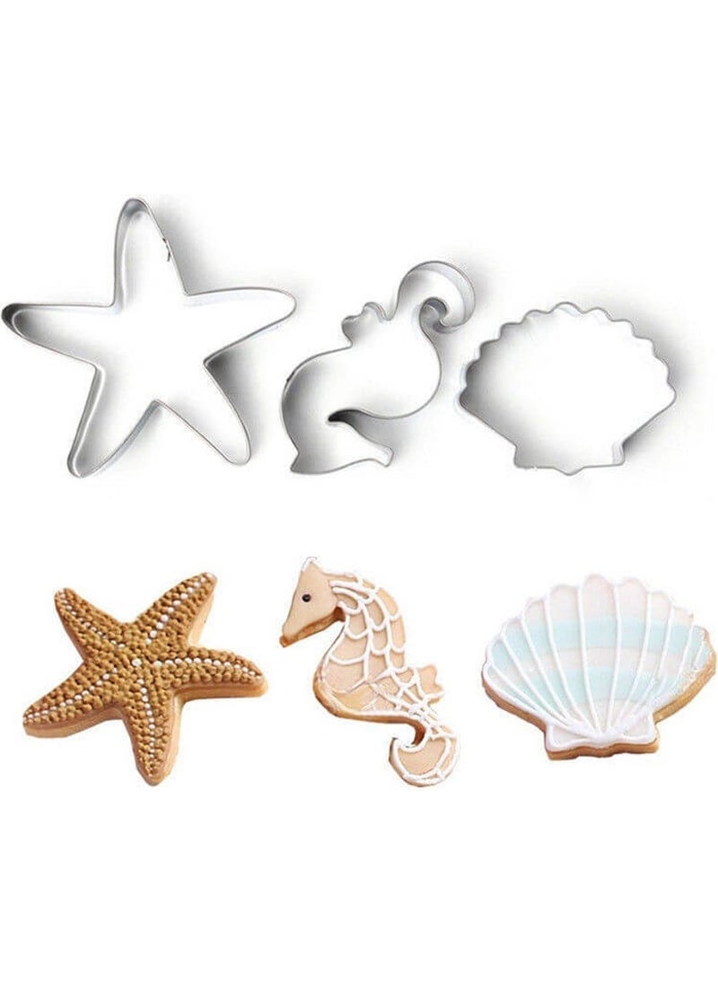 Nar Kalıp Pomegranate Mold Sea Creatures Cookie Mold Set of 3  - Image 1