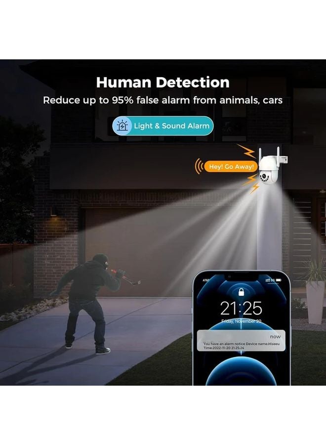 JOOAN 6MP Dual Lens PTZ Security Camera Outdoor 360 Degree Color Night Vision Human Detection Motion Alarm Two Way Talk Wired Ethernet Home Business Surveillance Q3 4 Color - Image 1