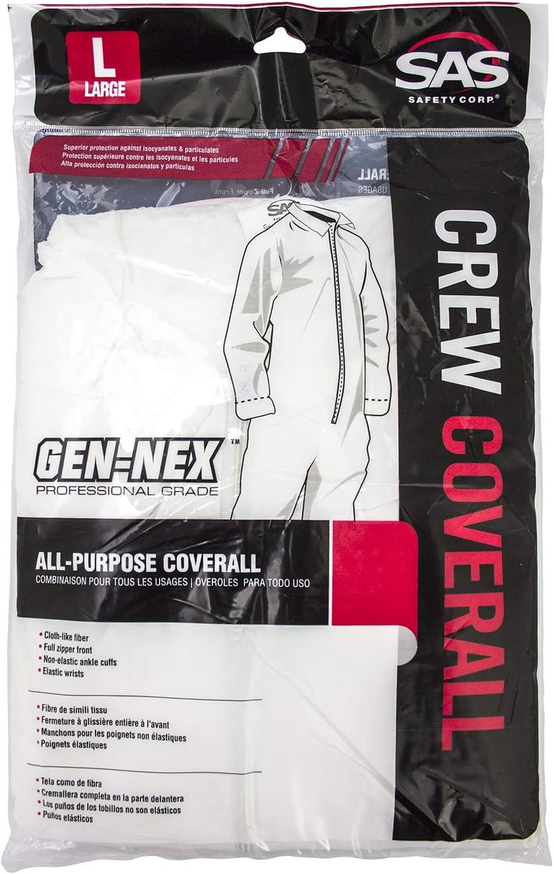 SAS Safety 6852 Gen-Nex All-Purpose Coverall, Medium, White - Image 2