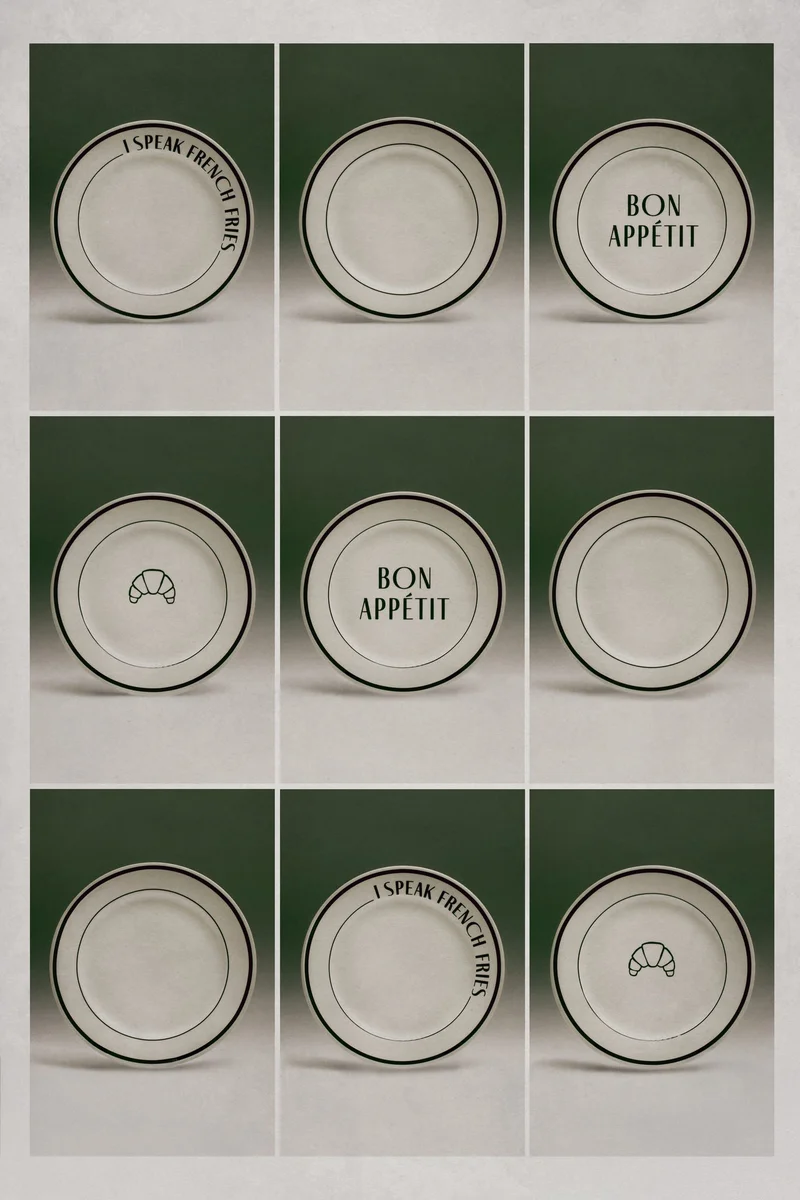 اتش اند ام صحون بورسلين متوسطة من قطعتين