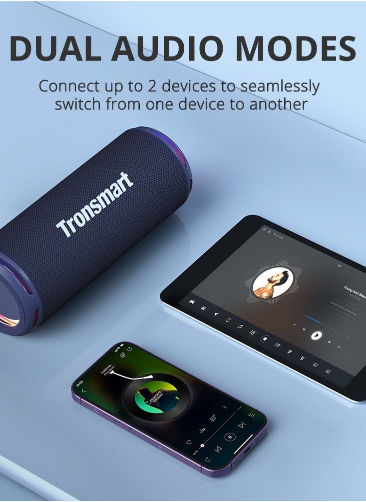 Tronsmart - Tronsmart T7 Lite 24W Portable Outdoor Speaker, 24W Stereo Sound with Deep Bass, Bluetooth 5.3, IPX7 Waterproof, 24 Hours of Playtime, Custom EQ via App, Ultra Portable for carry - Blue - Image 1